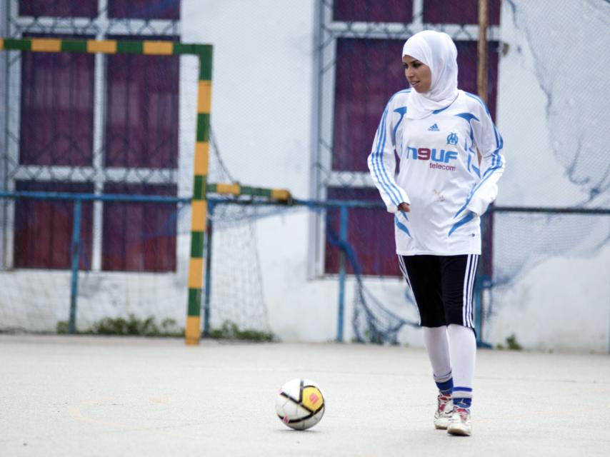 Una de las futbolistas de Las gacelas del Estrecho.