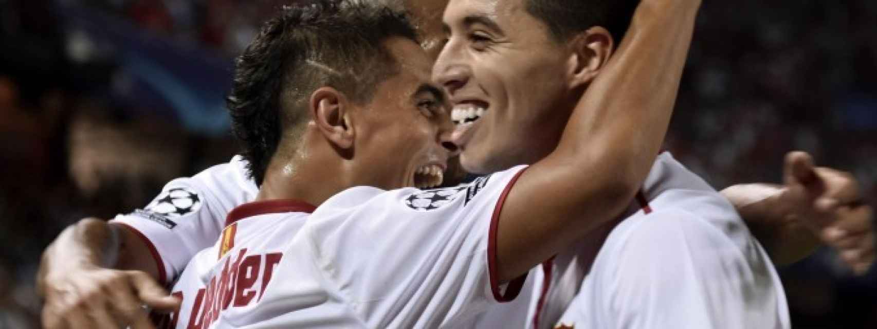 Nasri celebra el gol del Sevilla.