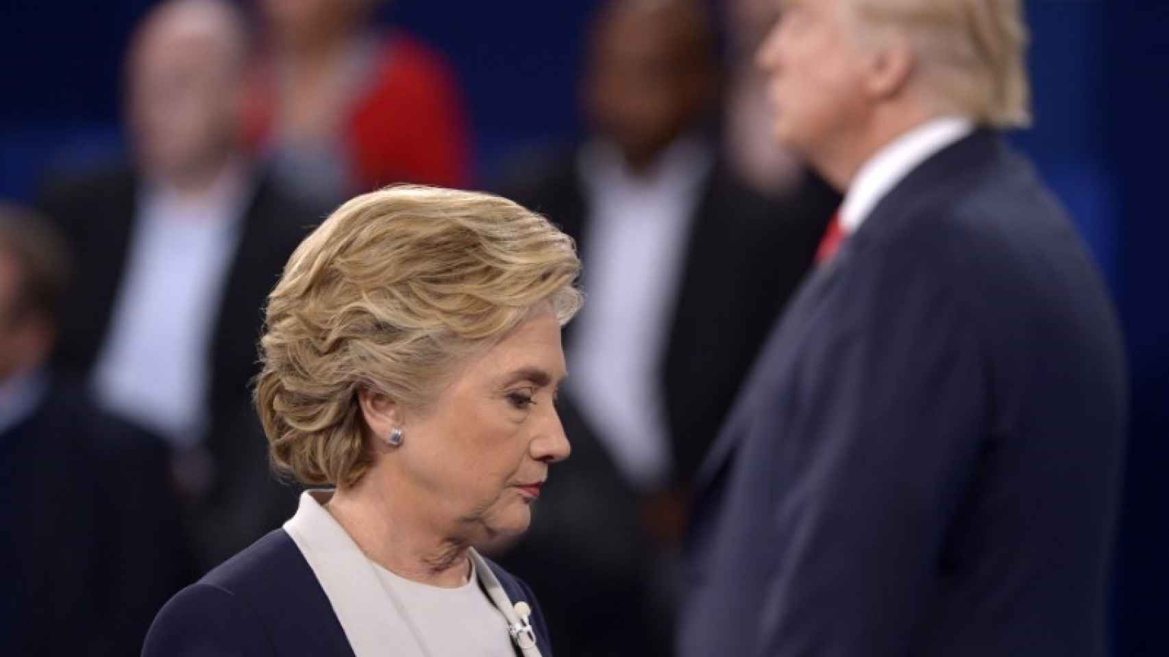 Clinton y Trum, durante el segundo debate
