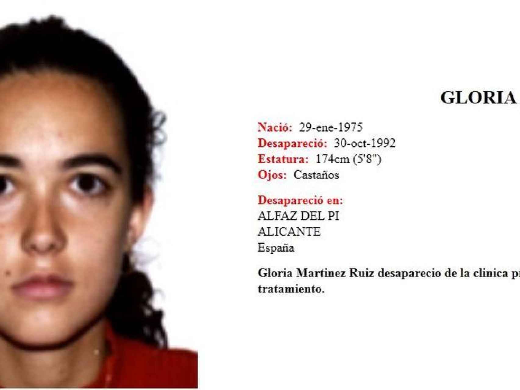 Gloria Martínez, desaparecida.