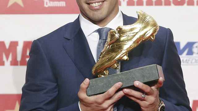 Luis Suárez recibe su segunda Bota de Oro