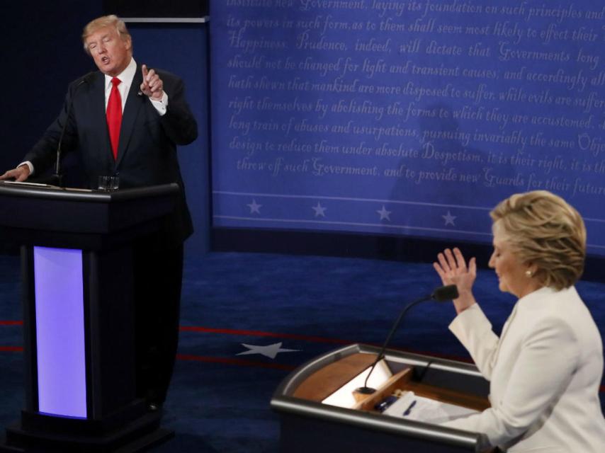 Hillary Clinton y Donald Trump durante el debate.