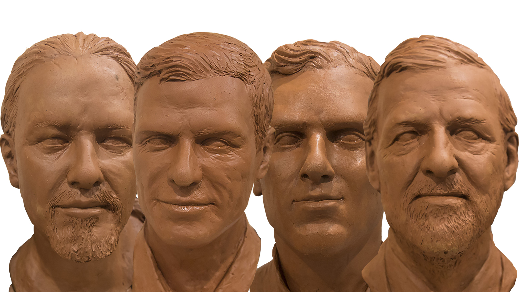 Los cuatro bustos de Sánchez, Iglesias, Rajoy y Rivera en el taller del Museo de Cera.