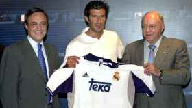 Luis Figo, cuando fichó por el Real Madrid.