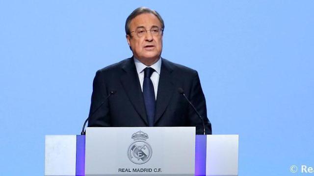 Florentino Pérez en la Asamblea del pasado año.