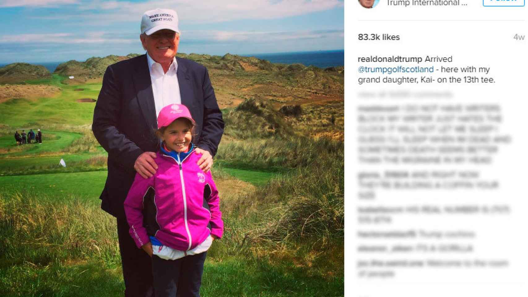 Su nieta tiene en quién fijarse para coger el swing del golf.