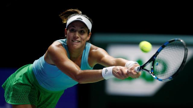 Muguruza en su primer partido en Singapur.
