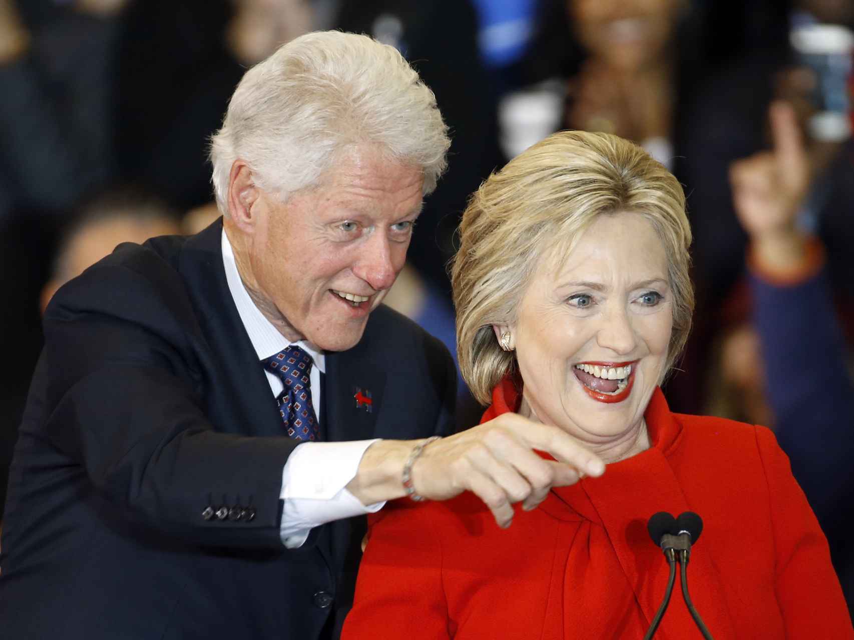 El matrimonio Clinton durante la campaña electora.