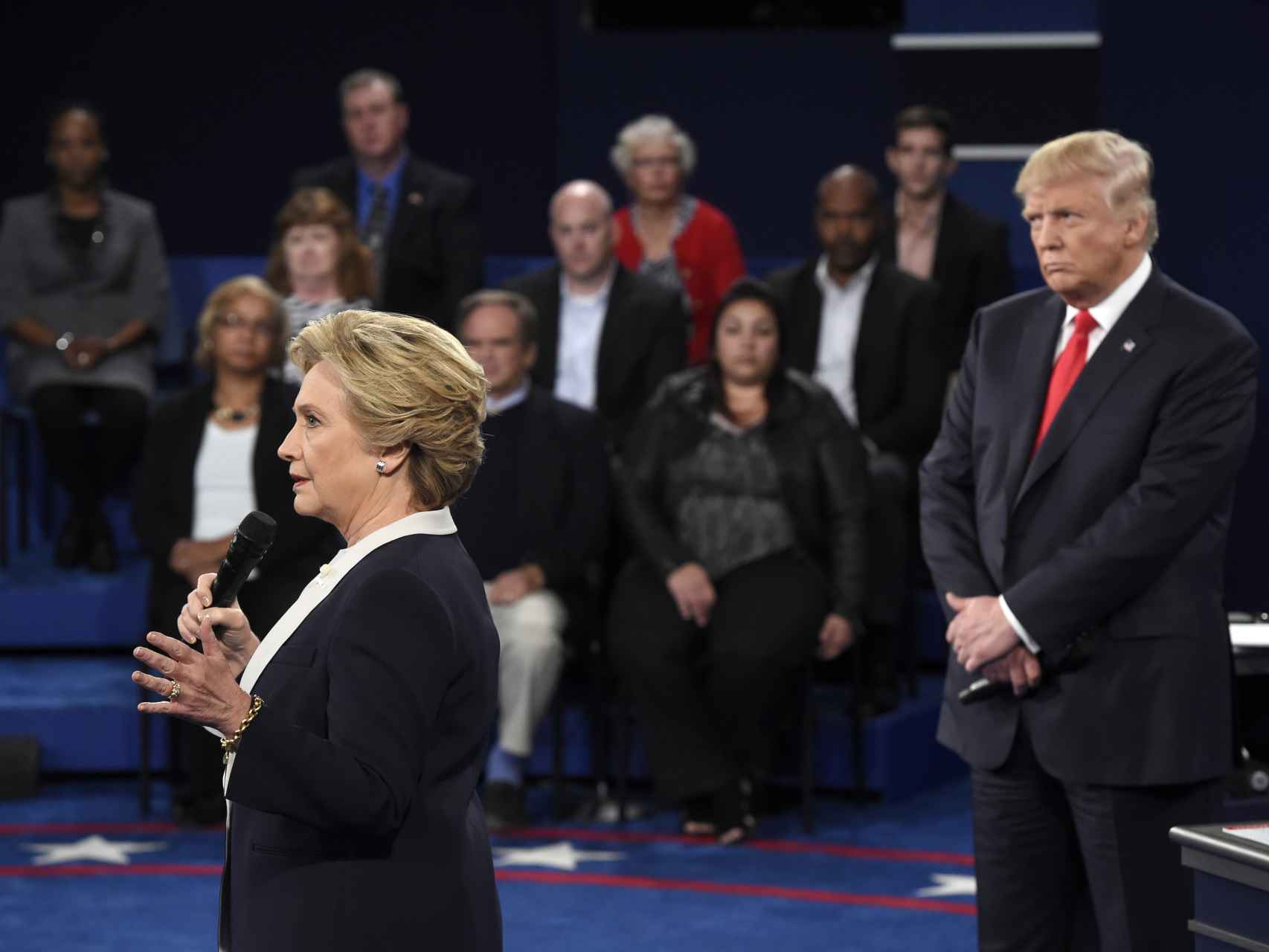 Hillary Clinton y Donald Trump durante uno de sus debates.