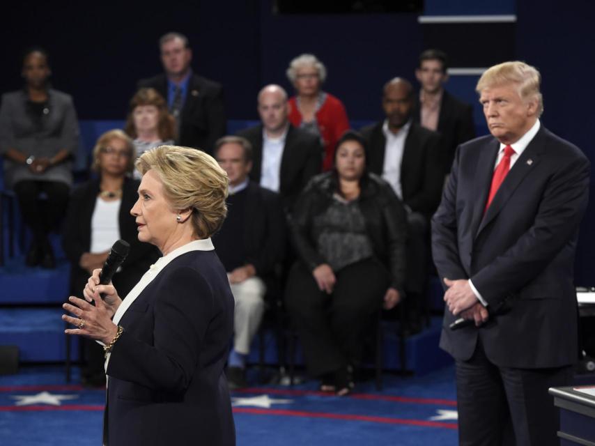 Hillary Clinton y Donald Trump durante uno de sus debates.