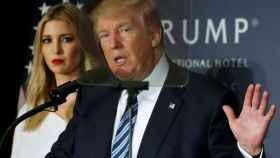 Donald Trump y su hija Ivanka Trump en un evento de campaña.