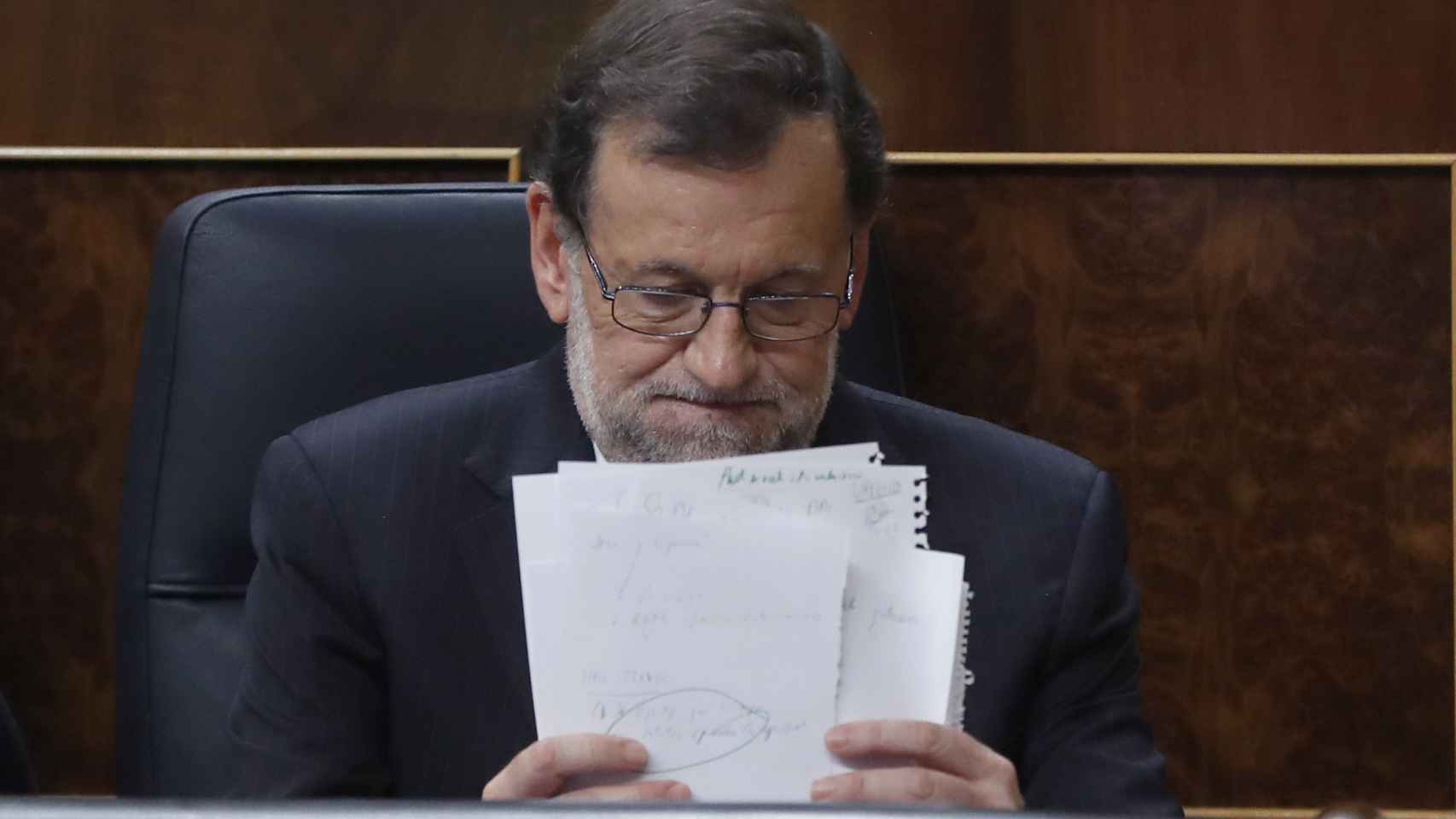 Mariano Rajoy, poco antes de la votación en el Congreso