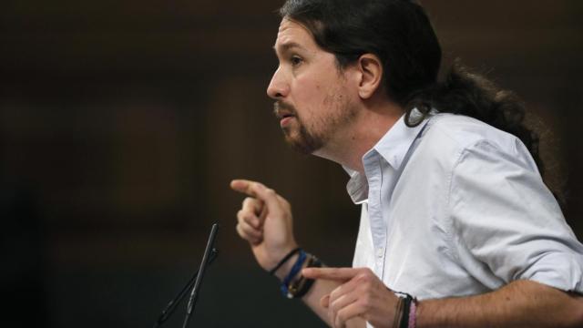 Pablo Iglesias, durante su intervención en el Congreso.