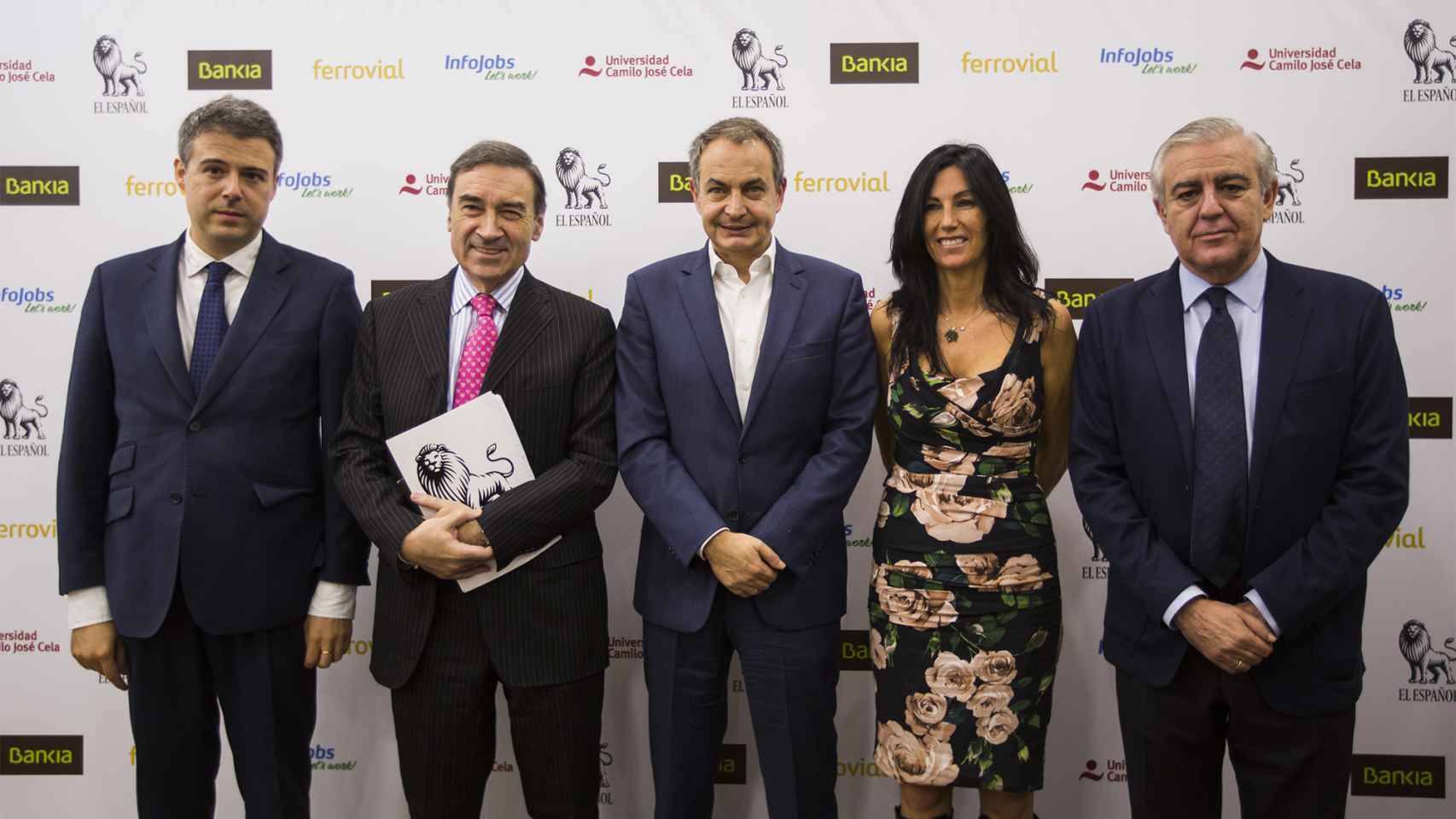 Gómez Frías, Pedro J. Ramírez, José Luis. R. Zapatero, Eva Fernández y Antonio Camuñas.