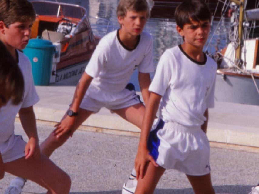 El actual rey, durante una clase en el puerto de Palma de Mallorca.