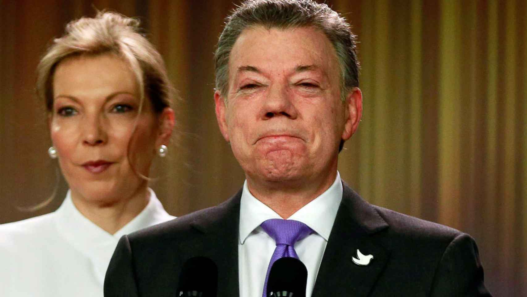 El presidente de Colombia, Juan Manuel Santos, junto a su mujer, María Clemencia de Santos.