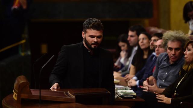 El diputado de ERC Gabriel Rufián en plena actuación.