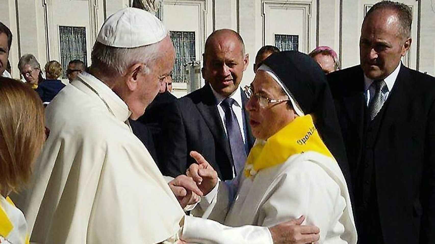 Sor Lucía Caram, en su encuentro con el Papa Francisco, hace sólo unas semanas.