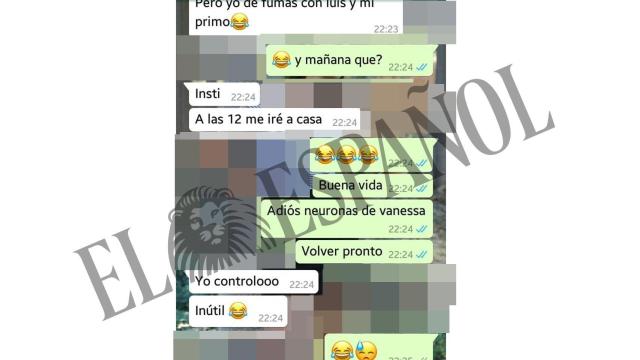 Pantallazo de la última conversación de WhatsApp de la fallecida.