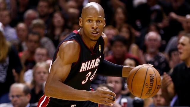 Ray Allen en su último partido como profesional hace dos años.