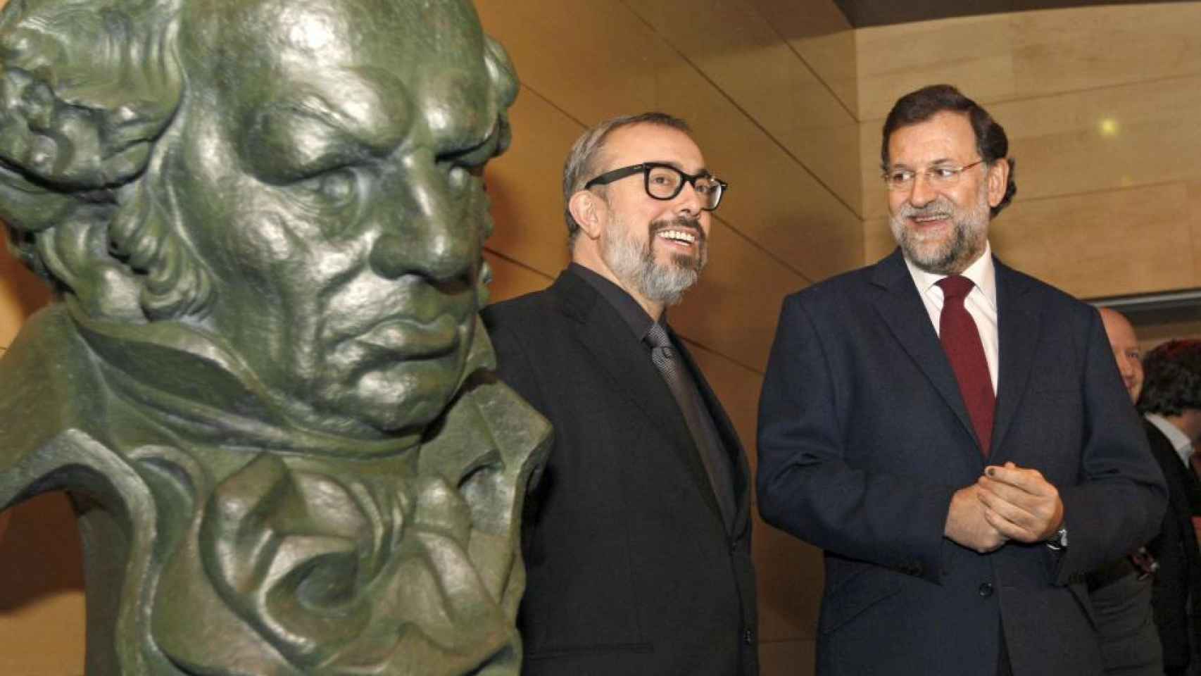Última foto de Mariano Rajoy con el cine, en la ceremonia de los Goya, en 2010, como presidente del PP.