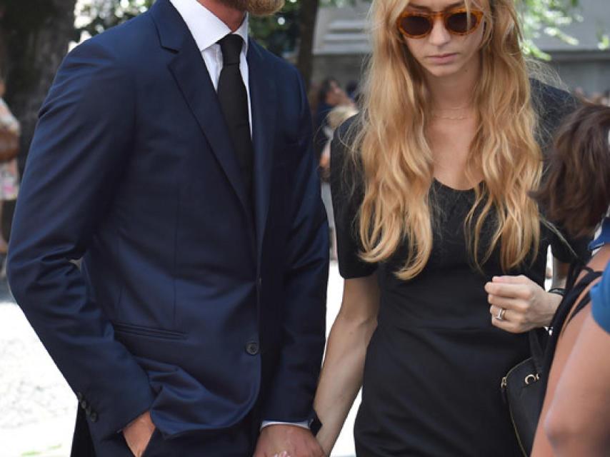 Casiraghi y Borromeo en el funeral de Marta Marzotto, abuela de ésta.