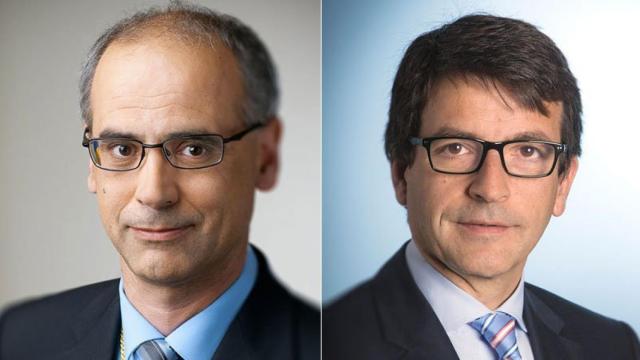 Antoni Martí (izquierda), presidente de Andorra, y Jordi Cinca (derecha), ministro de Finanzas..