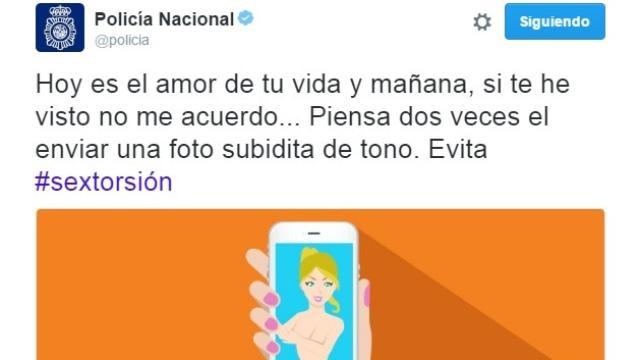 El mensaje publicado en Twitter por la Policía Nacional.