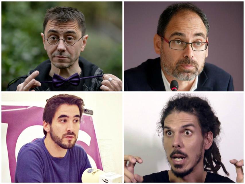 Juan Carlos Monedero, Alberto Montero, Pedro Palacio y Alberto Rodríguez.