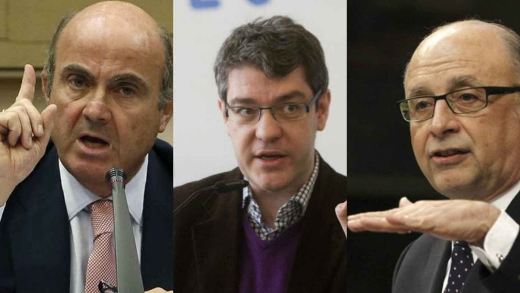 Los 'ministros económicos', Guindos, Nadal y Montoro.
