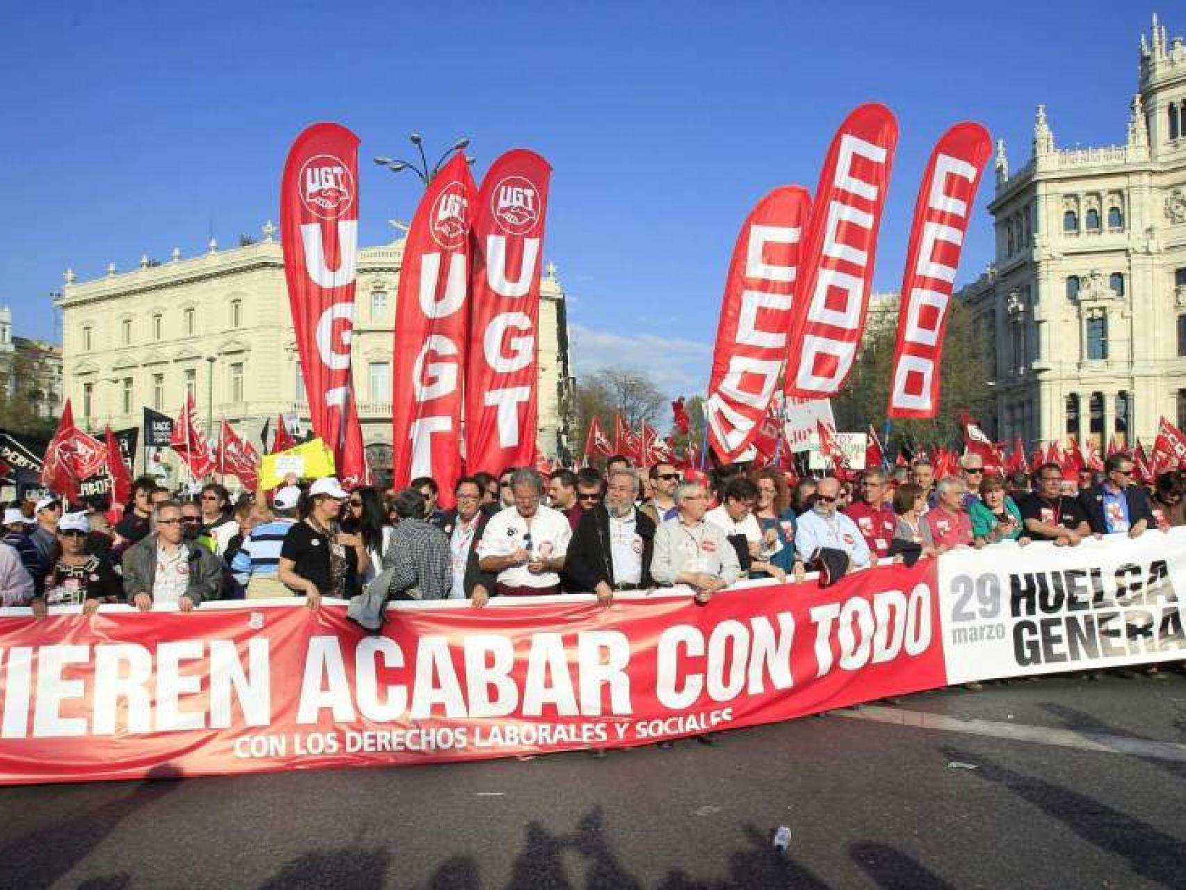 Huelga general de 2012 en Madrid.