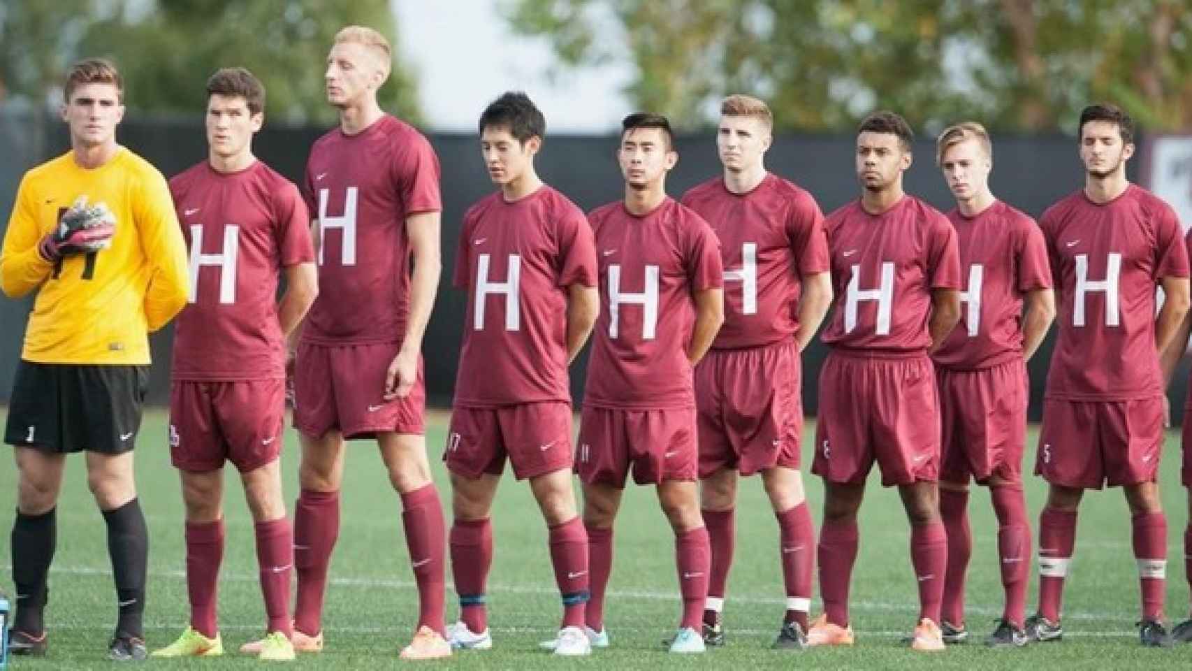 Imagen del equipo de fútbol de Harvard.
