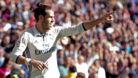 Bale celebra uno de sus goles ante el Leganés.