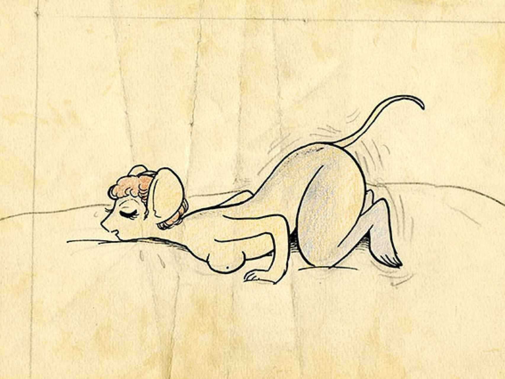 Una de las ilustraciones eróticas de Osamu Tezuka.