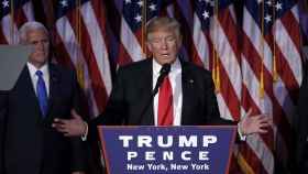 Donald Trump, durante su discurso como nuevo presidente de los Estados Unidos en Nueva York.