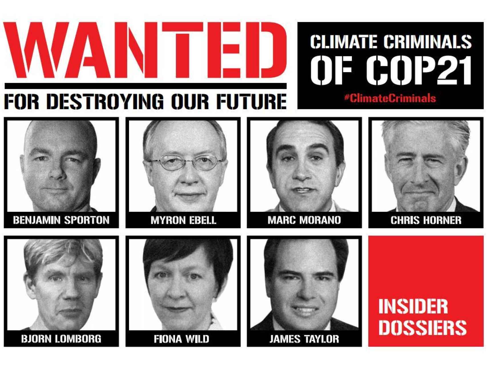 Los criminales climáticos de la COP21, según los ecologistas.