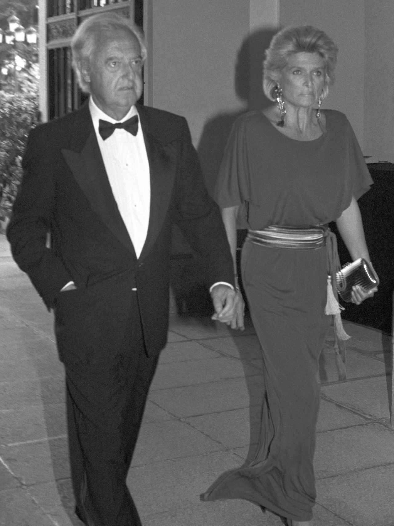 Ramón Mendoza con su segunda esposa, la suiza Jeannine Girod.