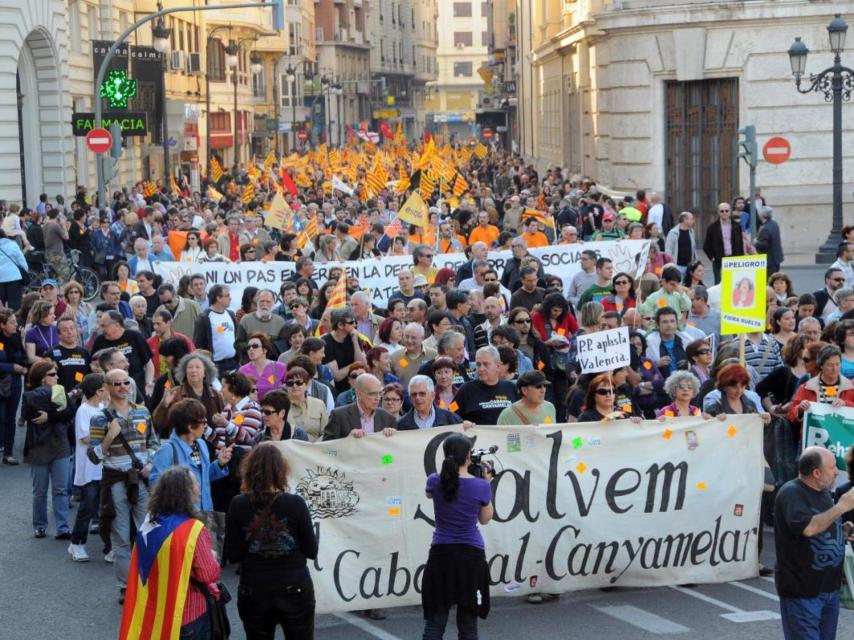 Manifestación de la plataforma Salvem El Cabanyal en 2014.