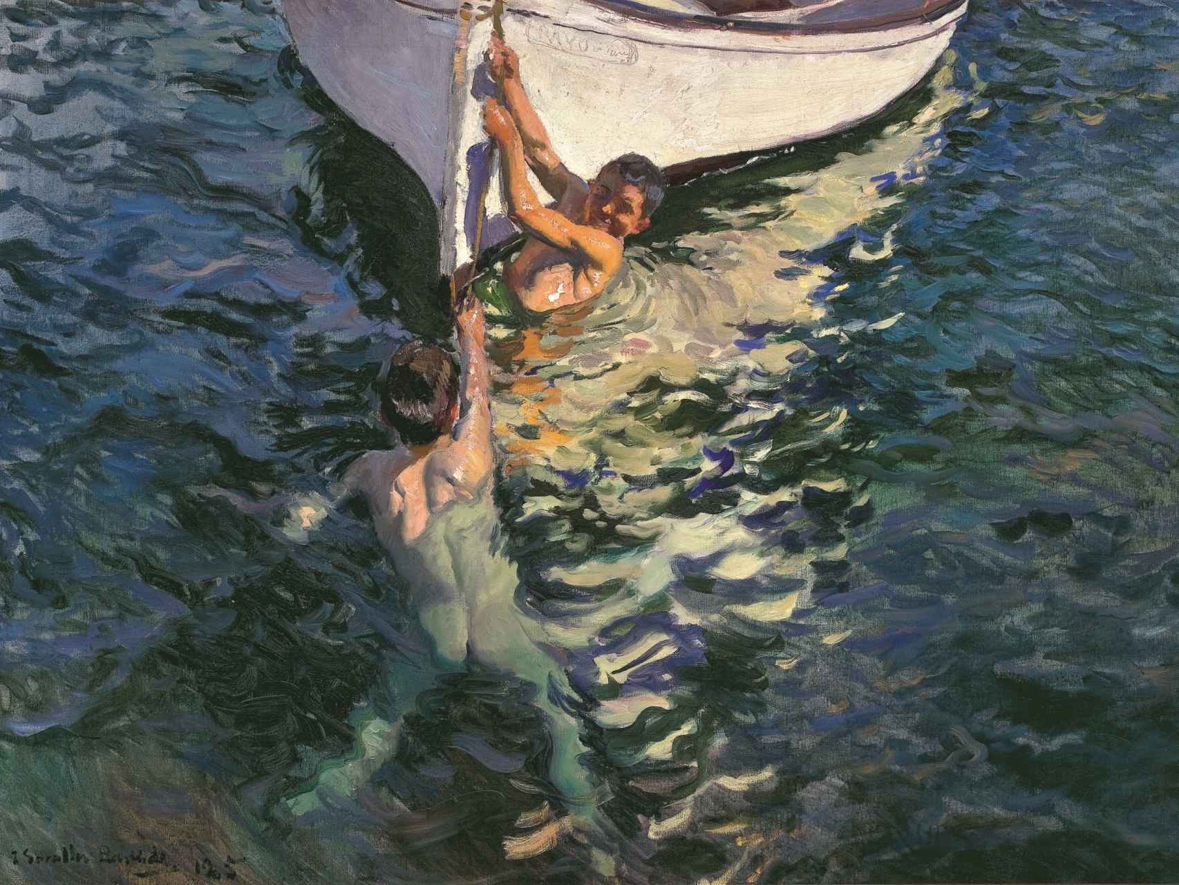 El bote blanco, pintado por Sorolla en 1905, una pieza clave de la exposición.