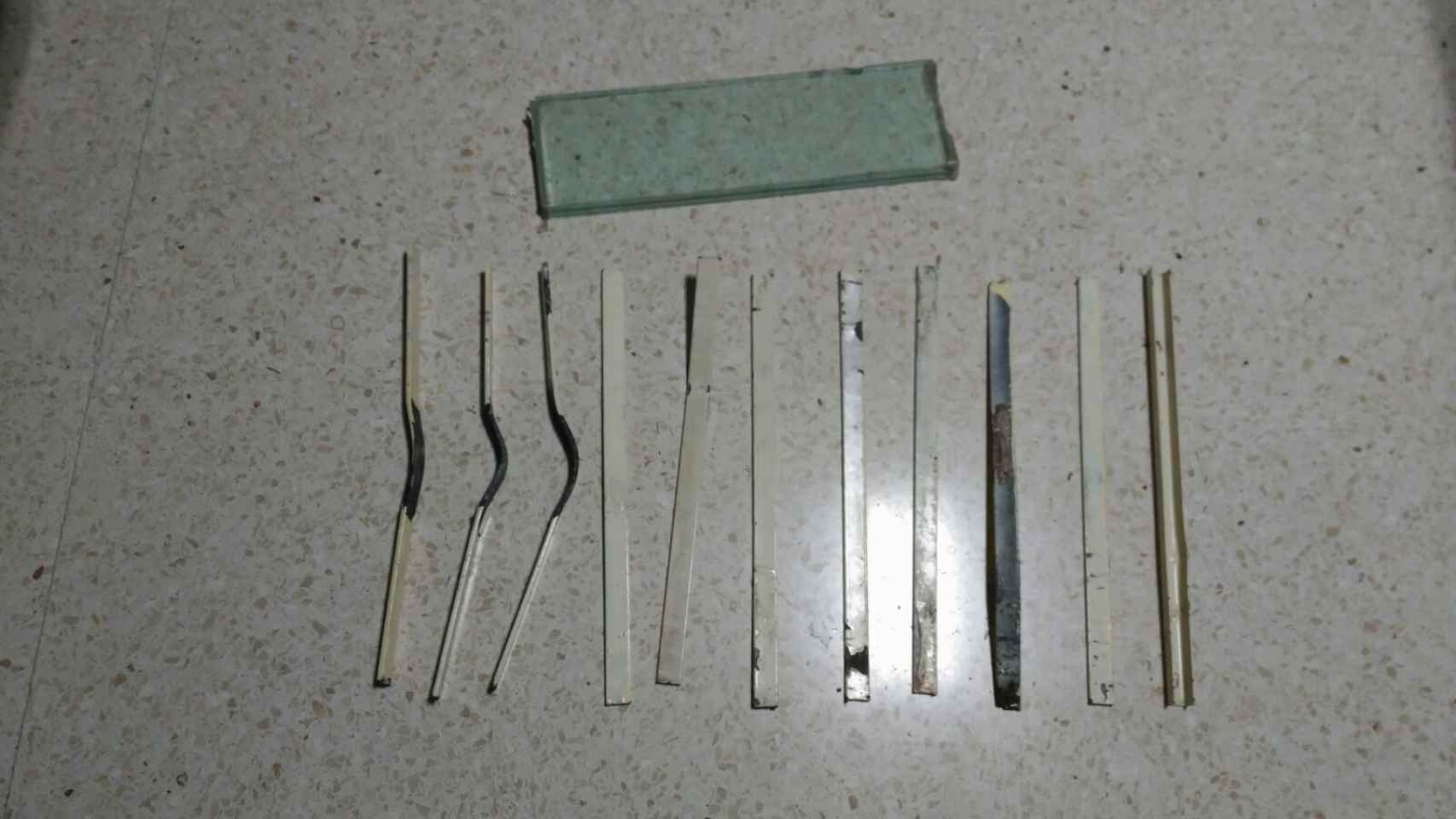 Objetos utilizados como arma por los internos.