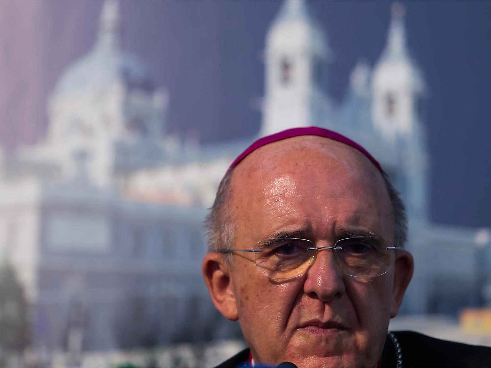 El arzobispo Francisco Carlos Osoro durante una rueda de prensa con motivo de su nombramiento como cardenal en Madrid en octubre de 2016. Gtres