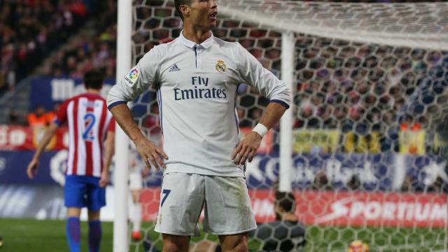 Cristiano Ronaldo celebra su tercer gol.