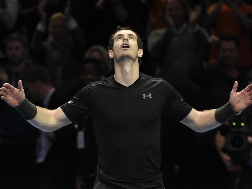 Murray, tras ganar a Raonic en semifinales de la Copa de Maestros de Londres.