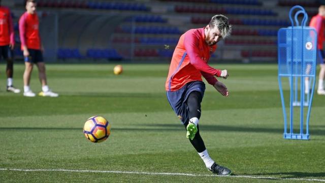 Messi, durante un entrenamiento.