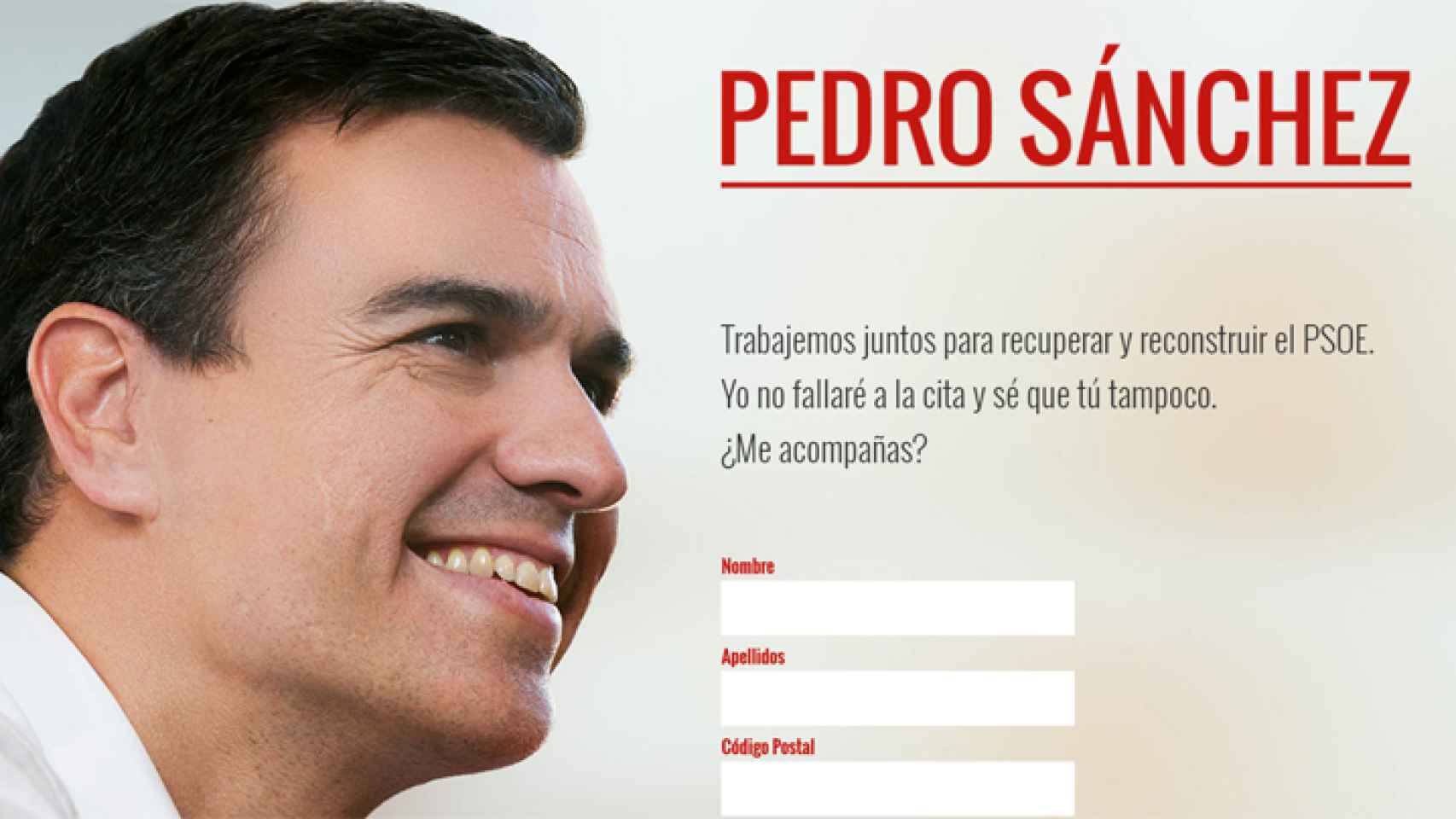 Imagen de la web de Pedro Sánchez.