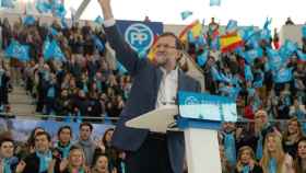 Mariano Rajoy en un mitin en Las Rozas.