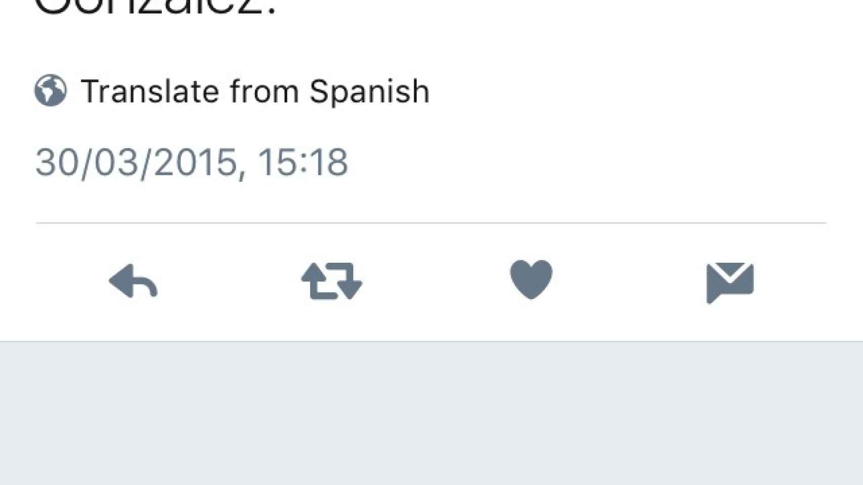 Un tuitero comenta el moreno de González