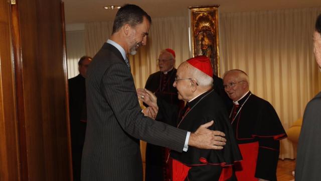 Felipe VI y el presidente de la Conferencia Episcopal.