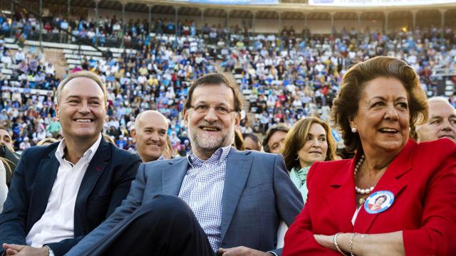 Mariano Rajoy con Rita Barberá en Valencia.