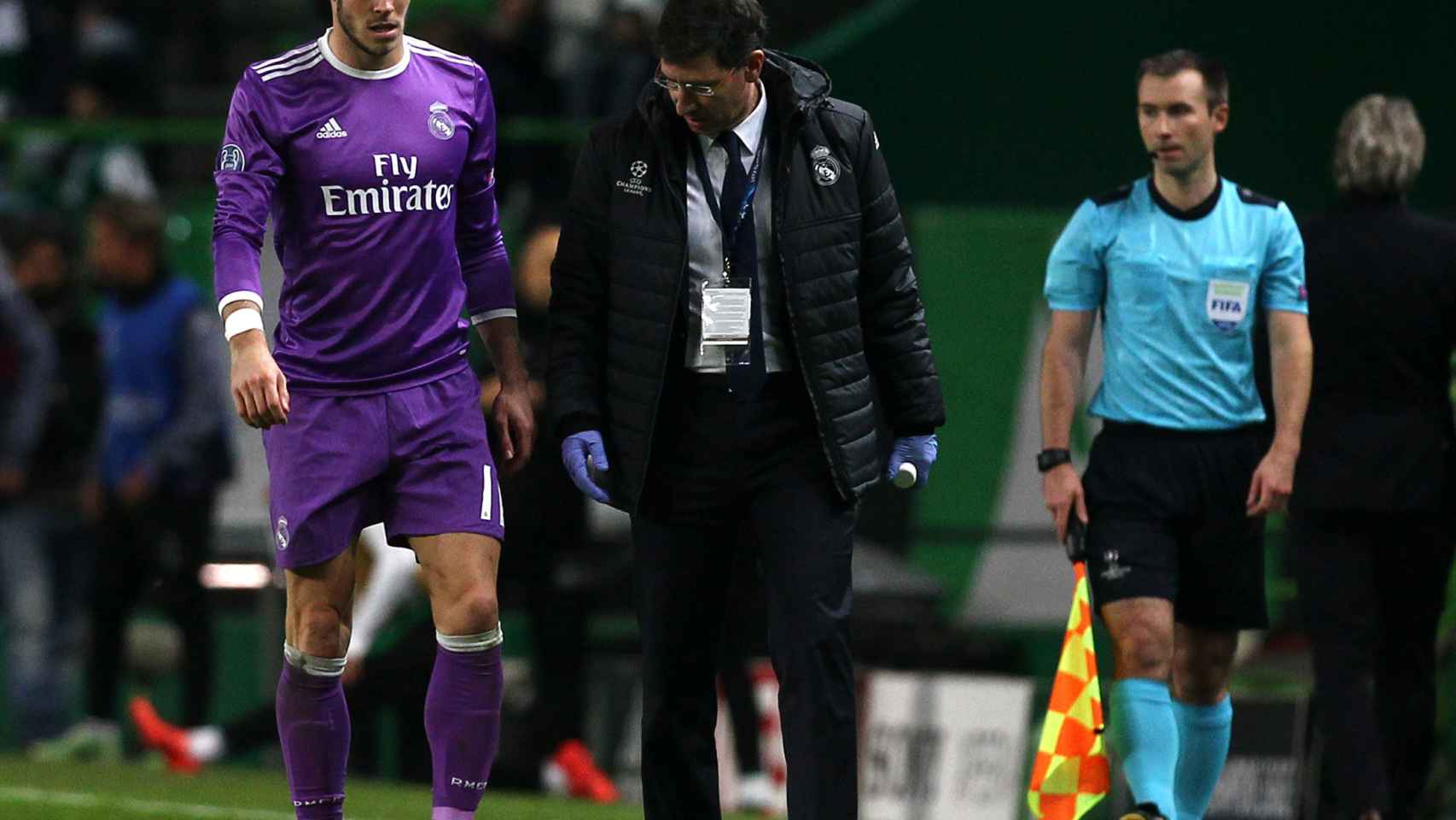 Bale se marcha lesionado tras el partido contra el Sporting.